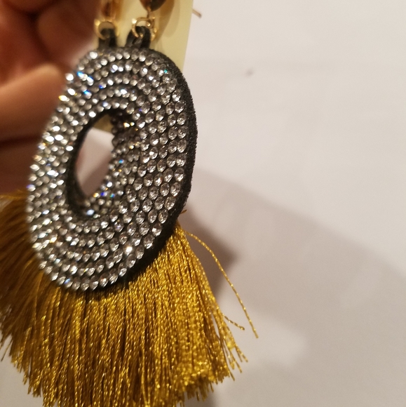 Sparkling Fringe Statement Earrings - Picture 5 of 5